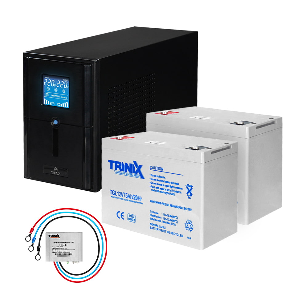 Комплект резервного питания: Kraft PSW1500VA/1200W(LCD)24V UPS + гелевая батарея 1905 Вт*ч купить в Украине
