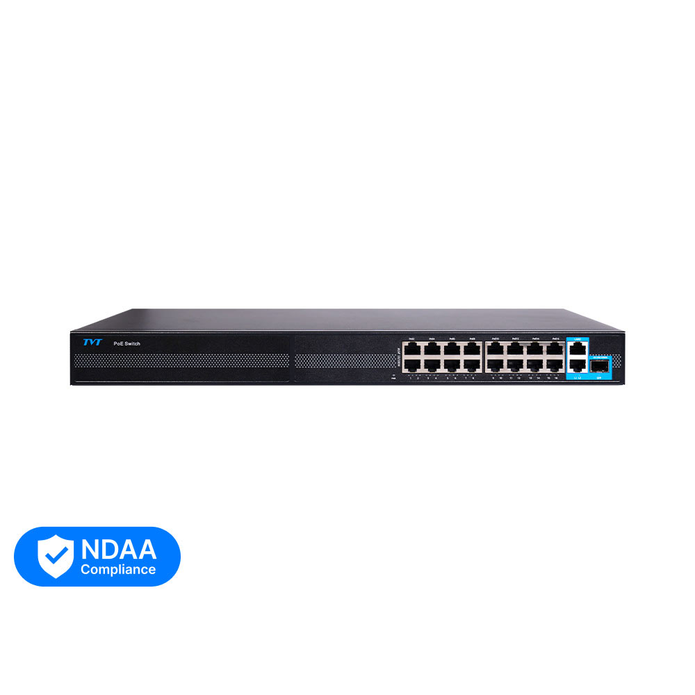 PoE-коммутатор 19-портовый TVT TD-B2216S1-PGS с 16 портами PoE купить в Украине