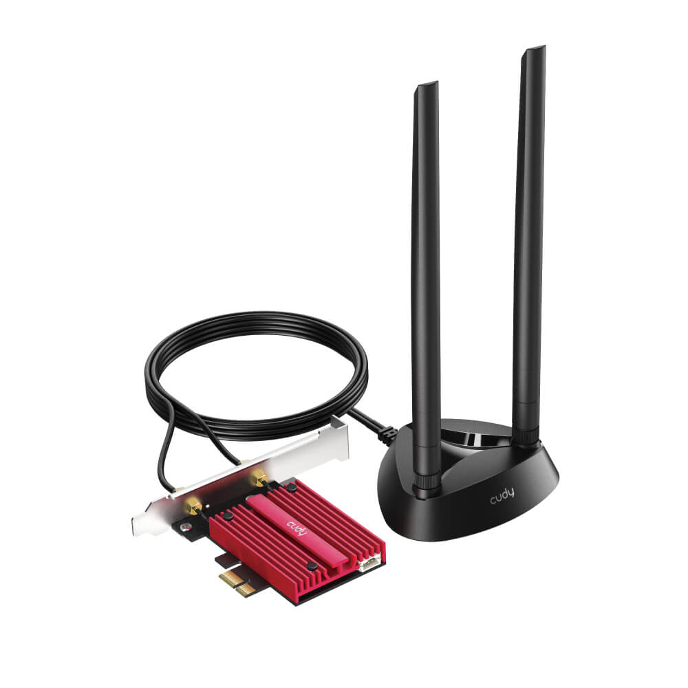 Адаптер WiFi 6E Cudy WE4000 AX5400 PCI Express трехдиапазонный с Bluetooth 5.2 купить в Украине