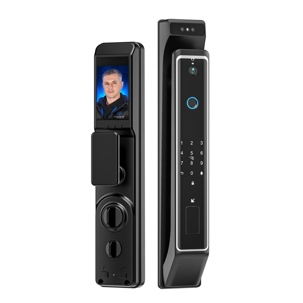 Замок биометрический автономный Trinix TRL-8801BTV Black с Bluetooth, распознаванием лиц, считывателем отпечатков пальцев и карт Mifare купить в Украине