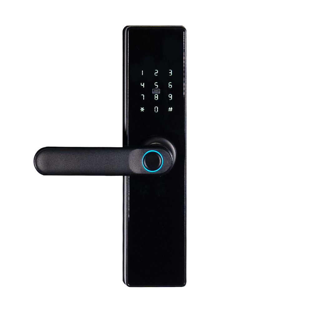 Замок біометричний автономний Trinix TRL-5402BTF Black з Bluetooth, зчитувачем відбитків пальців і карт Mifare купити в Україні
