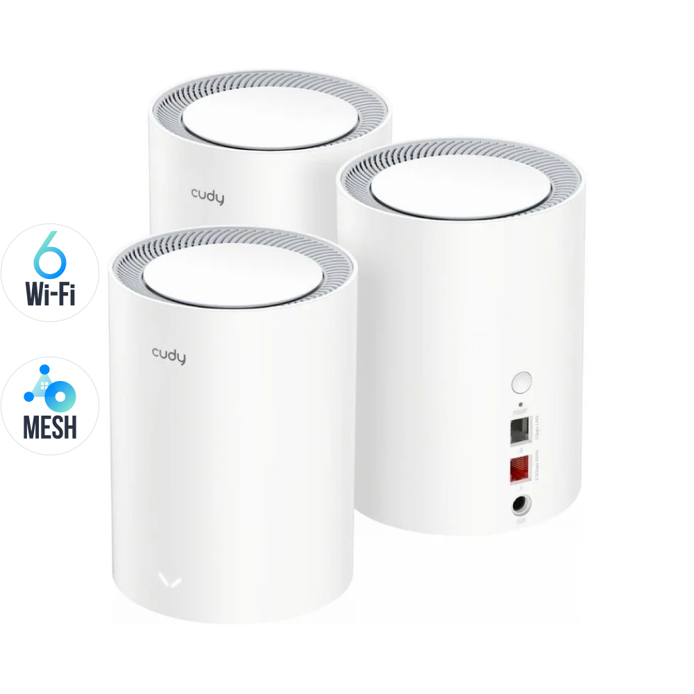 Маршрутизатор WiFi Mesh-система WiFi 6 2.5G Cudy M3000 V2.0 White (3-Pack) 3 штуки двухдиапазонные AX3000 купить в Украине