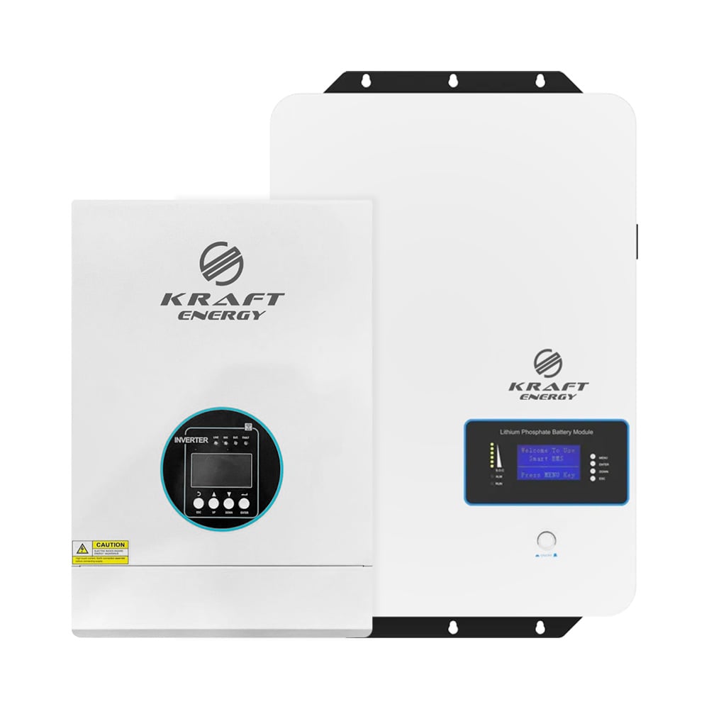 Комплект резервного питания: гибридный инвертор на 5kW Kraft + АКБ 48В 10240Втч Kraft KRF-48/200BWM LiFePO4 купить в Украине