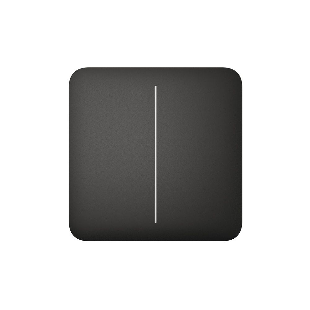 Умный двухклавишный проходной выключатель Ajax LightSwitch (2-gang/2-way) Jeweller (black/черый) купить в Украине