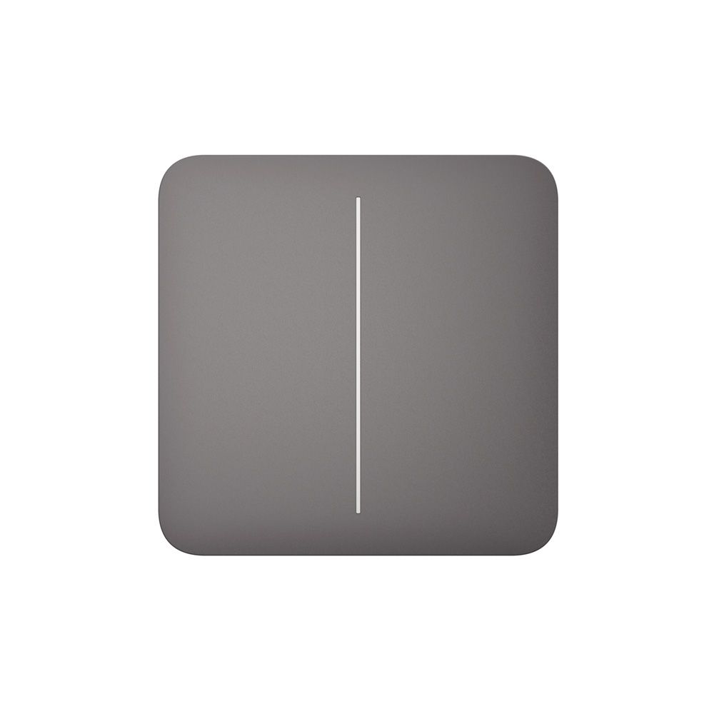 Умный двухклавишный проходной выключатель Ajax LightSwitch (2-gang/2-way) Jeweller (grey/серый) купить в Украине