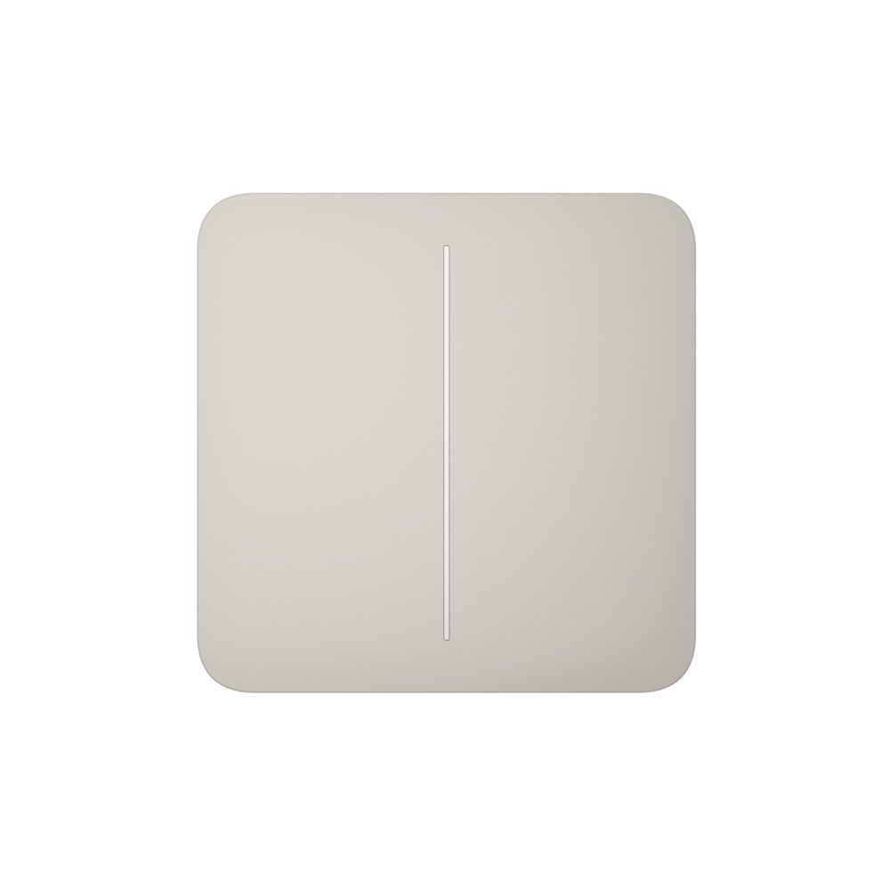 Умный двухклавишный проходной выключатель Ajax LightSwitch (2-gang/2-way) Jeweller (oyster/устричный) купить в Украине