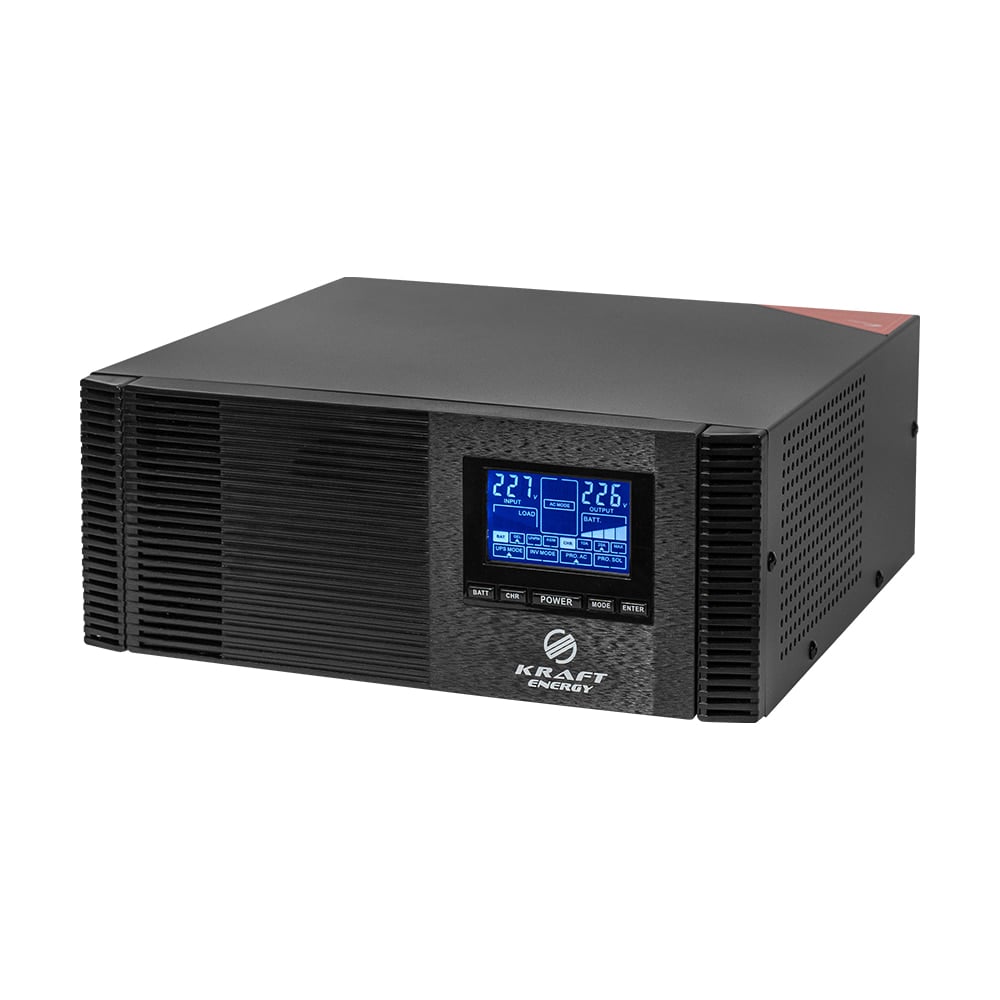 Гібридний інвертор 1200VA/1kW Kraft KRF-AVR1200VA/1КW-12V (MPPT 30А) для підключення сонячних панелей купити в Україні