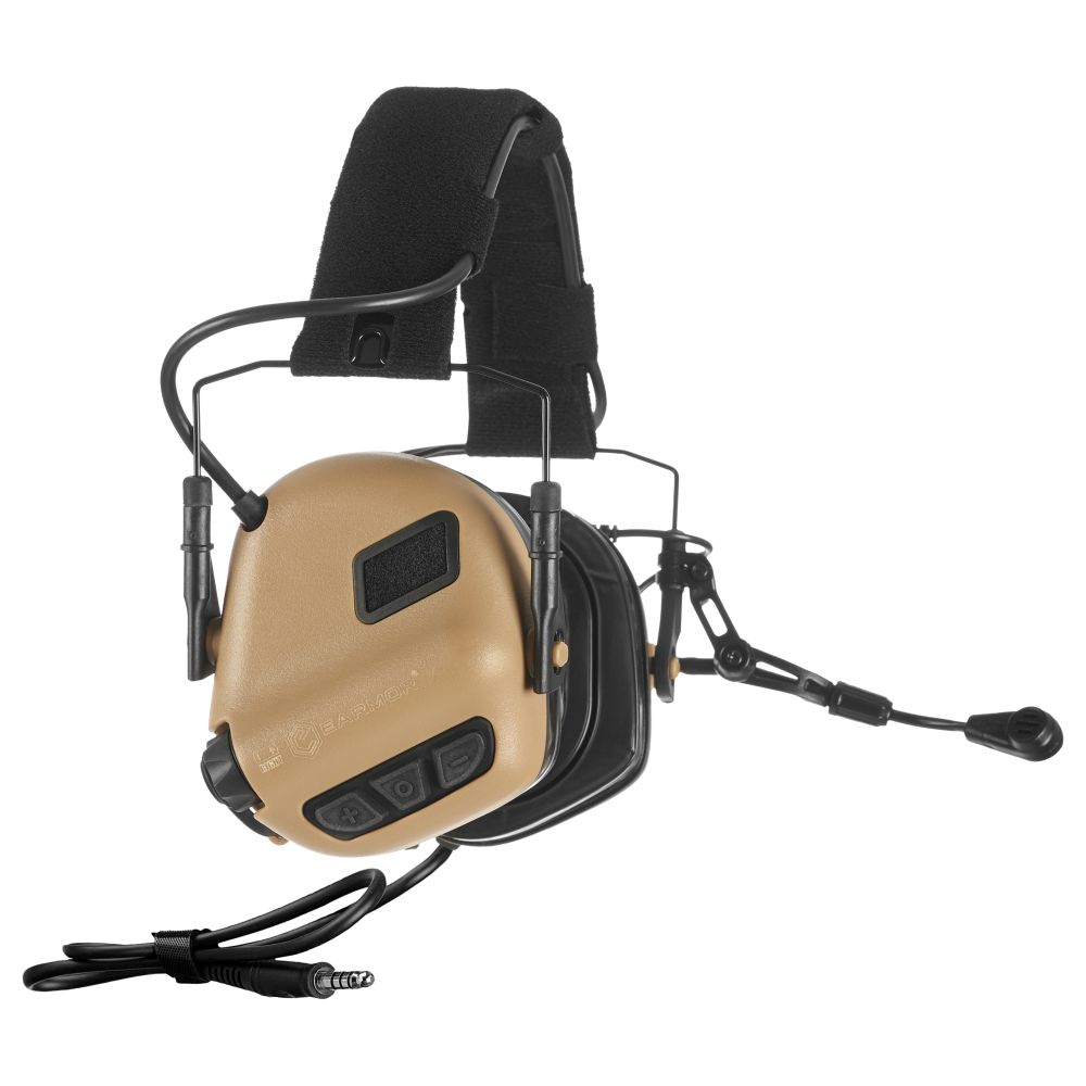Активные защитные наушники Earmor M32 Plus (TN) Tan с гарнитурой купить в Украине