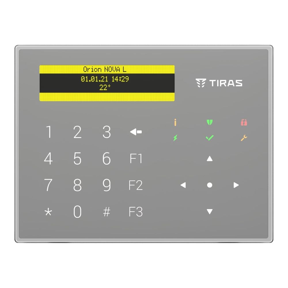 Клавіатура Tiras K-GLCD+ Grey з OLED-дисплеєм та зчитувачем NFC/Mifare купити в Україні