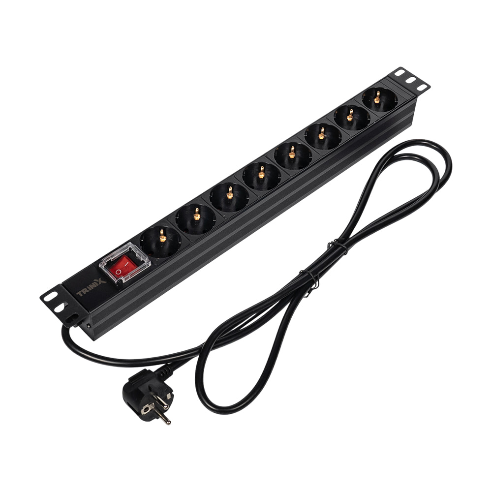 Блок розеток Trinix TRX-PDU/8M-16А Black для коммутационного шкафа