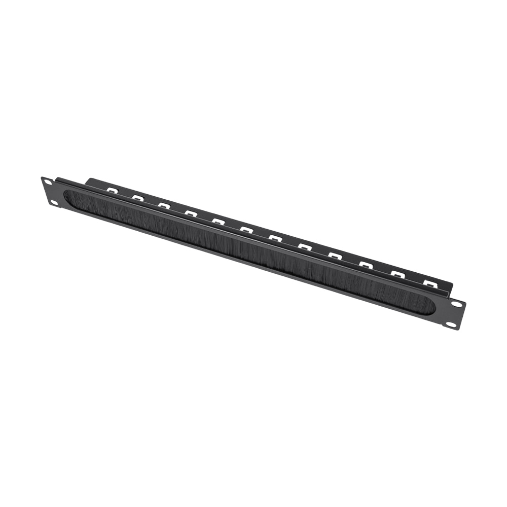Кабельный организатор Trinix TRX-1U/CM-BH Black с щеткой и кабельными вводами купить в Украине