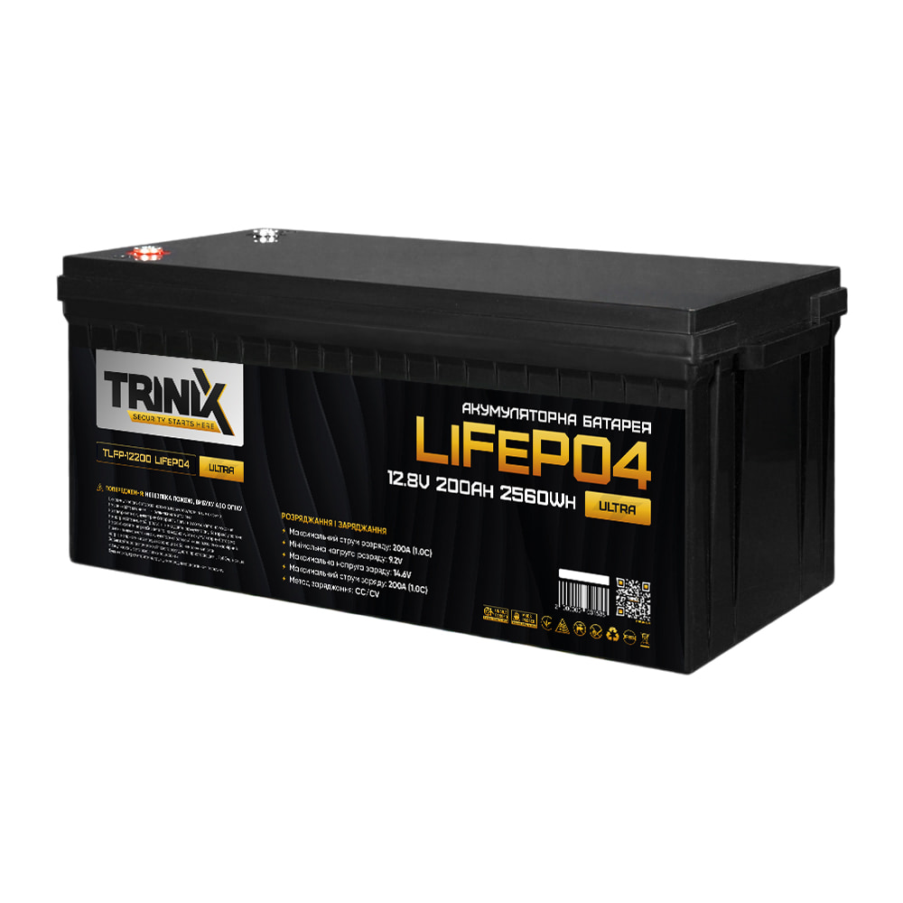 Аккумуляторная батарея литий-железо-фосфатная 12.8В 200А*ч Trinix TLFP-12200 Ultra LiFePO4 с Bluetooth (Black)