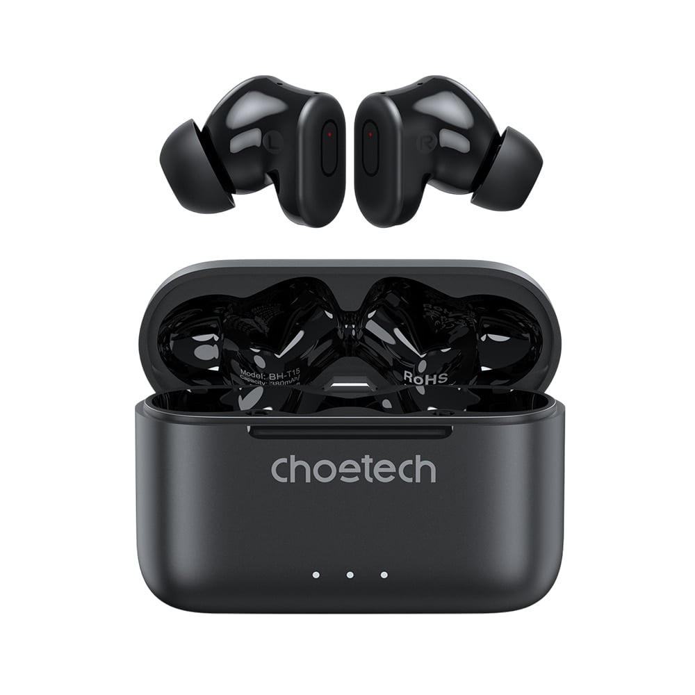 Бездротові навушники Choetech BH-T15 Black TWS, Bluetooth 5.2, ANC+ENC купити в Україні