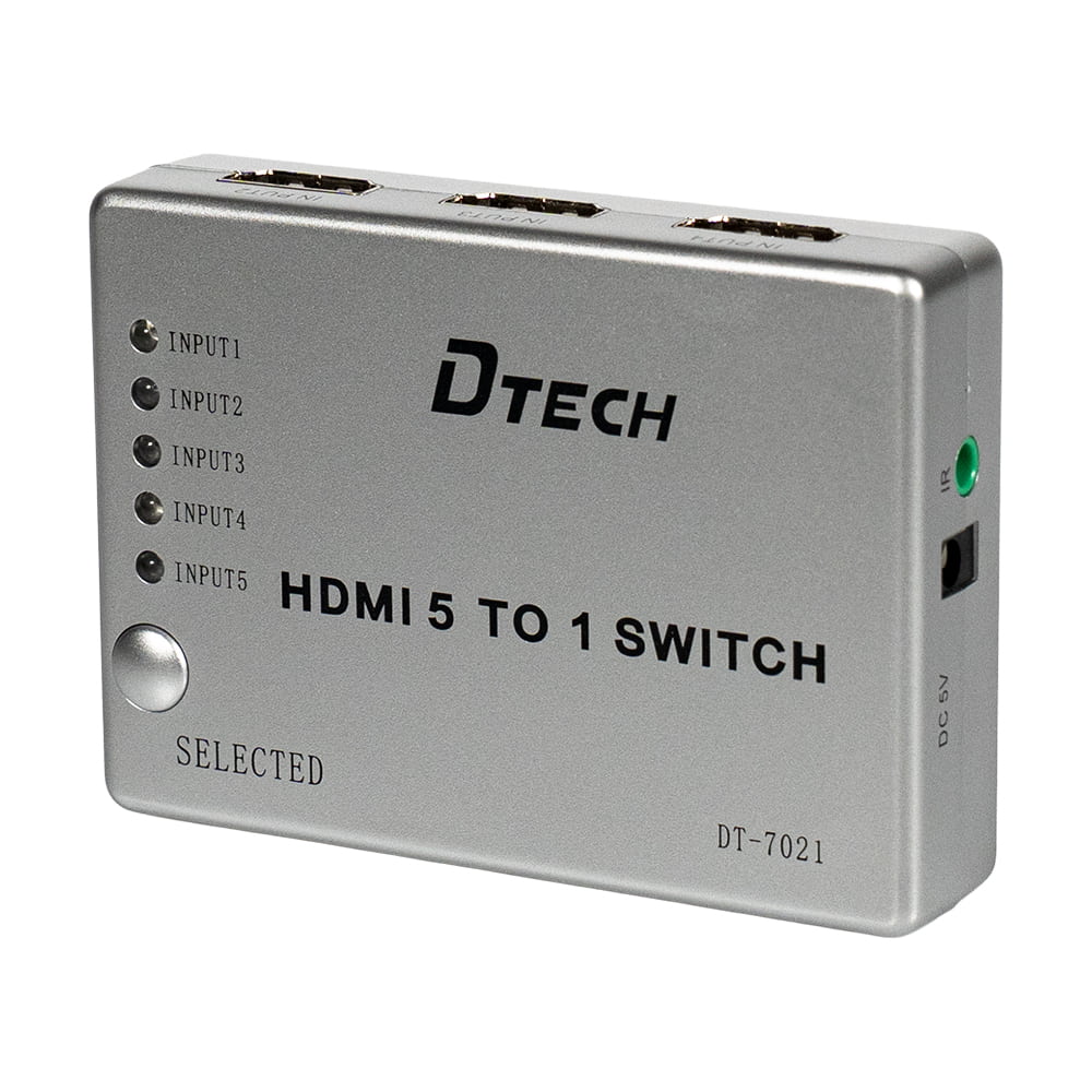 Коммутатор 4K@30Hz HDMI 5x1 Dtech DT-7021 (MS) купить в Украине