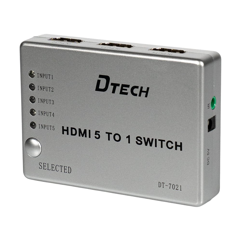 Комутатор 4K@30Hz HDMI 5x1 Dtech DT-7021 (MS) купити в Україні