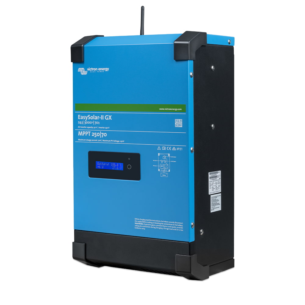 Гібридний однофазний інвертор 3kWA/2.4kW Victron Energy EasySolar-II GX 48/3000/35-32 MPPT 250/70 купити в Україні