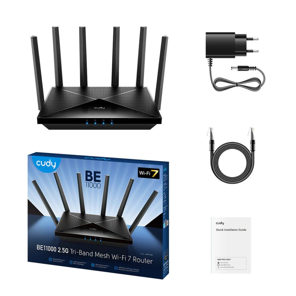WiFi 7 Mesh-маршрутизатор 2.5G Cudy WR11000 трехдиапазонный