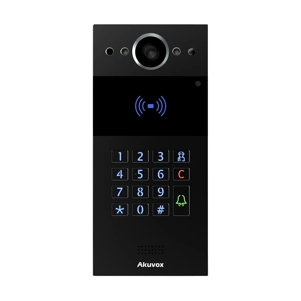 IP-відеопанель багатоабонентська 2Mp Akuvox R20K Black зі зчитувачем EM-Marine / Mifare / NFC купити в Україні