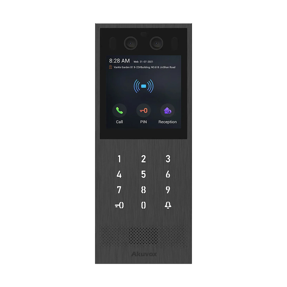 IP-відеопанель багатоабонентська 2Mp Akuvox X912S з екраном 4", розпізнаванням облич та зчитувачем EM-Marine / Mifare / NFC / BLE / QR купити в Україні