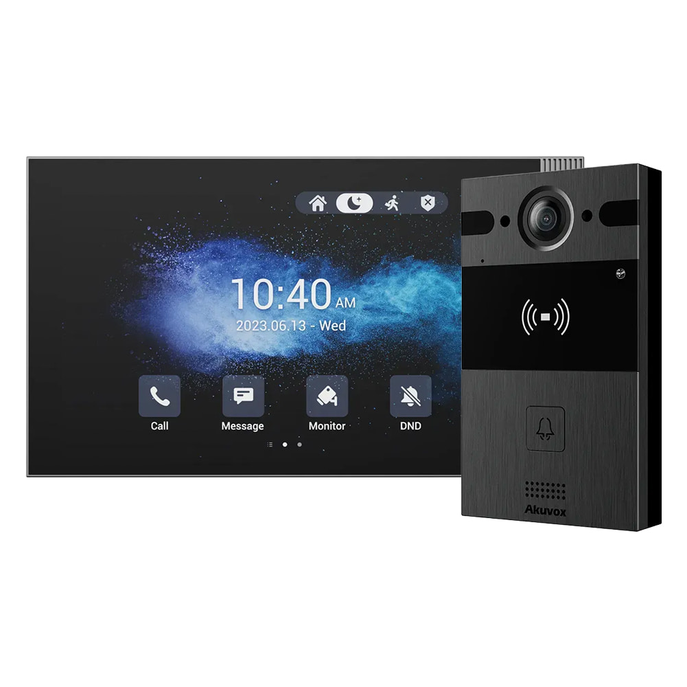 Комплект IP-відеодомофона Akuvox: домофон з WiFi 8" S563W + відеопанель 4Mp R25A (R25A + S563W) купити в Україні