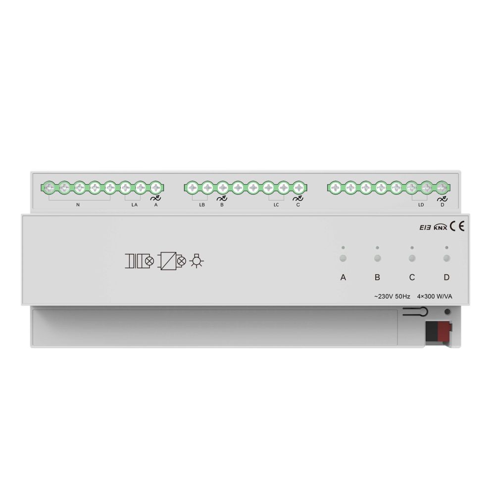 Тиристорный диммер на 4 канала 300W, KNX Akubela KXAC-B1D4P300 купить в Украине