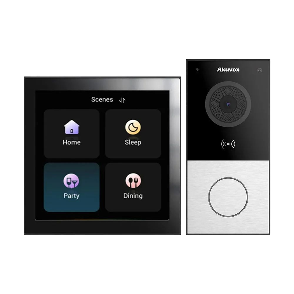 Комплект керування розумним будинком: центральна панель керування Akubela HyPanel PS51-R2-EU та IP-відеопанель з Wi-Fi 2Mp Akuvox E12W SIP купити в Україні