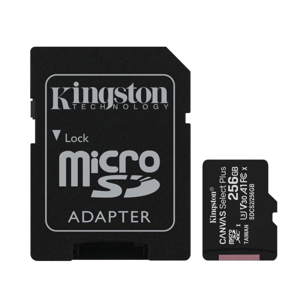 Карта пам’яті miсroSDXC 256GB Kingston TransFlash Memory Card з SD-адаптером class 10 A1 Canvas Select Plus (SDCS2/256GB) купити в Україні