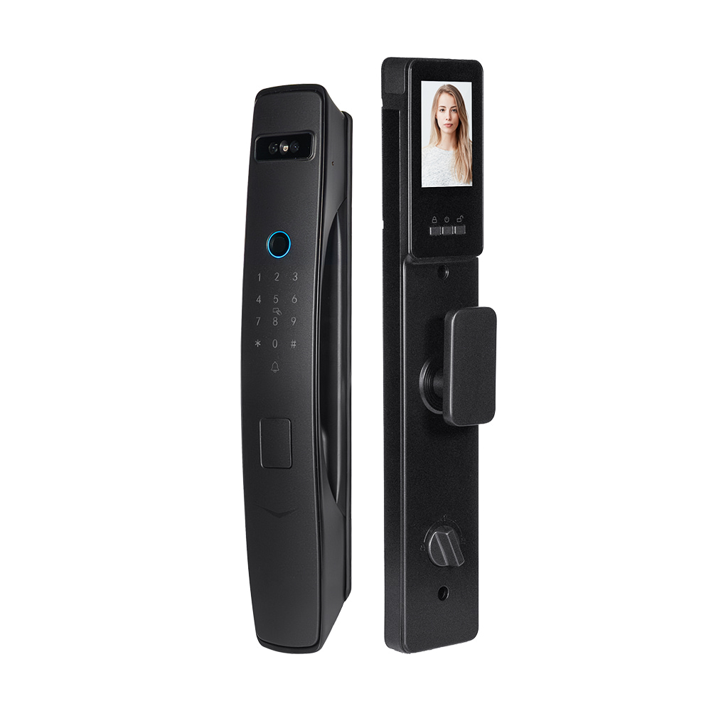 Замок біометричний автономний Trinix TRL-8803BTV Black L/R з Bluetooth та Wi-Fi, розпізнаванням облич, долоней, зчитувачем відбитків пальців і карт Mifare купити в Україні