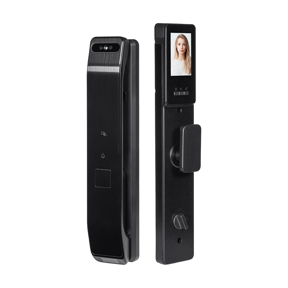 Замок біометричний автономний Trinix TRL-8804BTV Black L/R з Bluetooth та Wi-Fi, розпізнаванням облич, долоней, зчитувачем відбитків пальців і карт Mifare купити в Україні