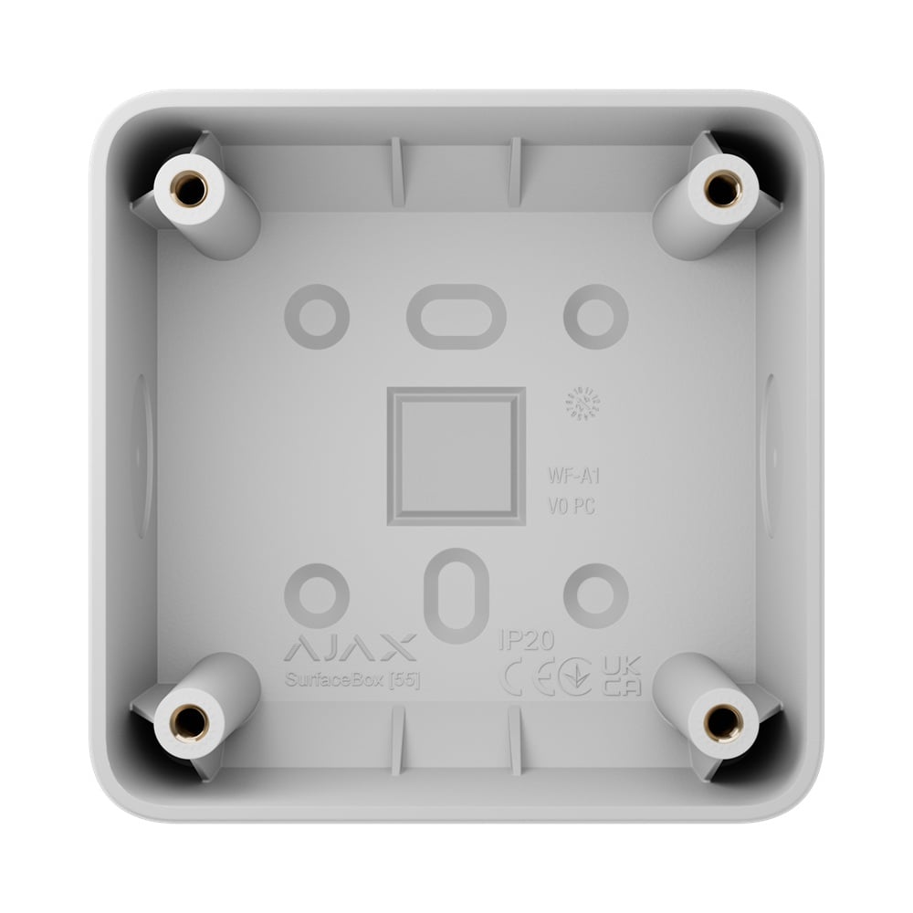 Коробка Ajax SurfaceBox 55 White для зовнішнього монтажу одного пристрою LightSwitch чи Outlet купити в Україні