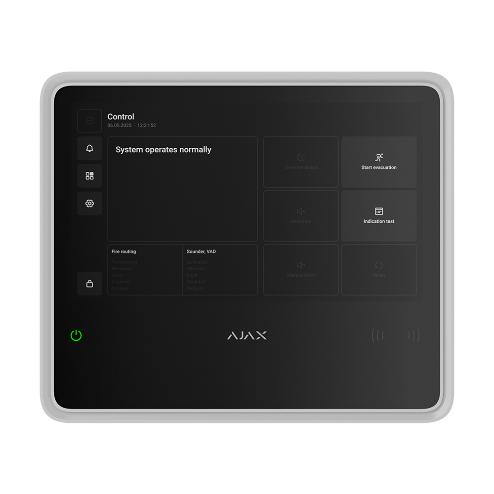 Беспроводной ППКП Ajax EN54 Fire Hub Jeweller White с Wi-Fi, 2G/4G, Ethernet, поддержкой до 200 устройств и 40 пожарных зон купить в Украине