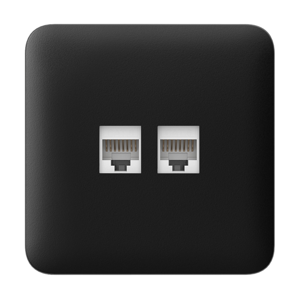 Фронтальна панель Ajax SoloCover (LAN) black/чорна для інтернет-розетки Outlet (LAN) купити в Україні
