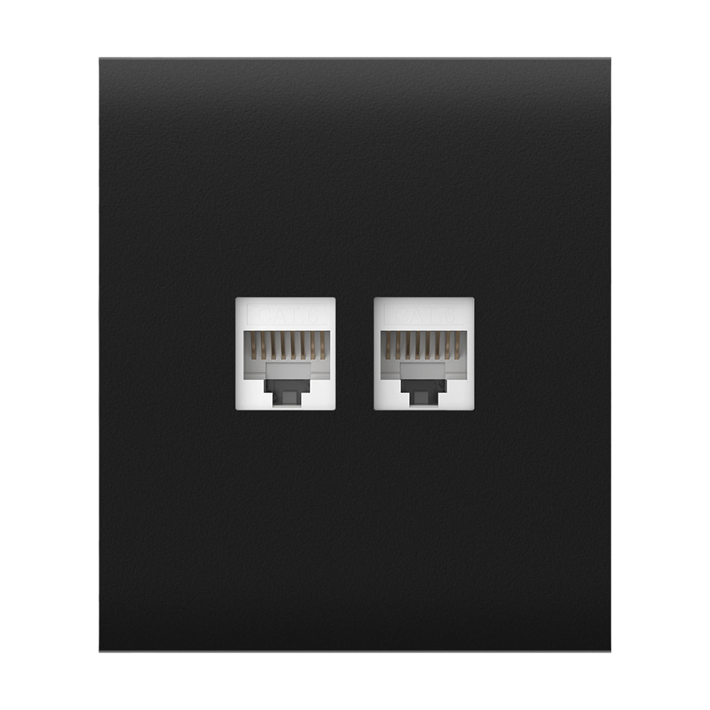 Фронтальная панель Ajax CenterCover (LAN) black/черная для интернет-розетки Outlet (LAN) купить в Украине