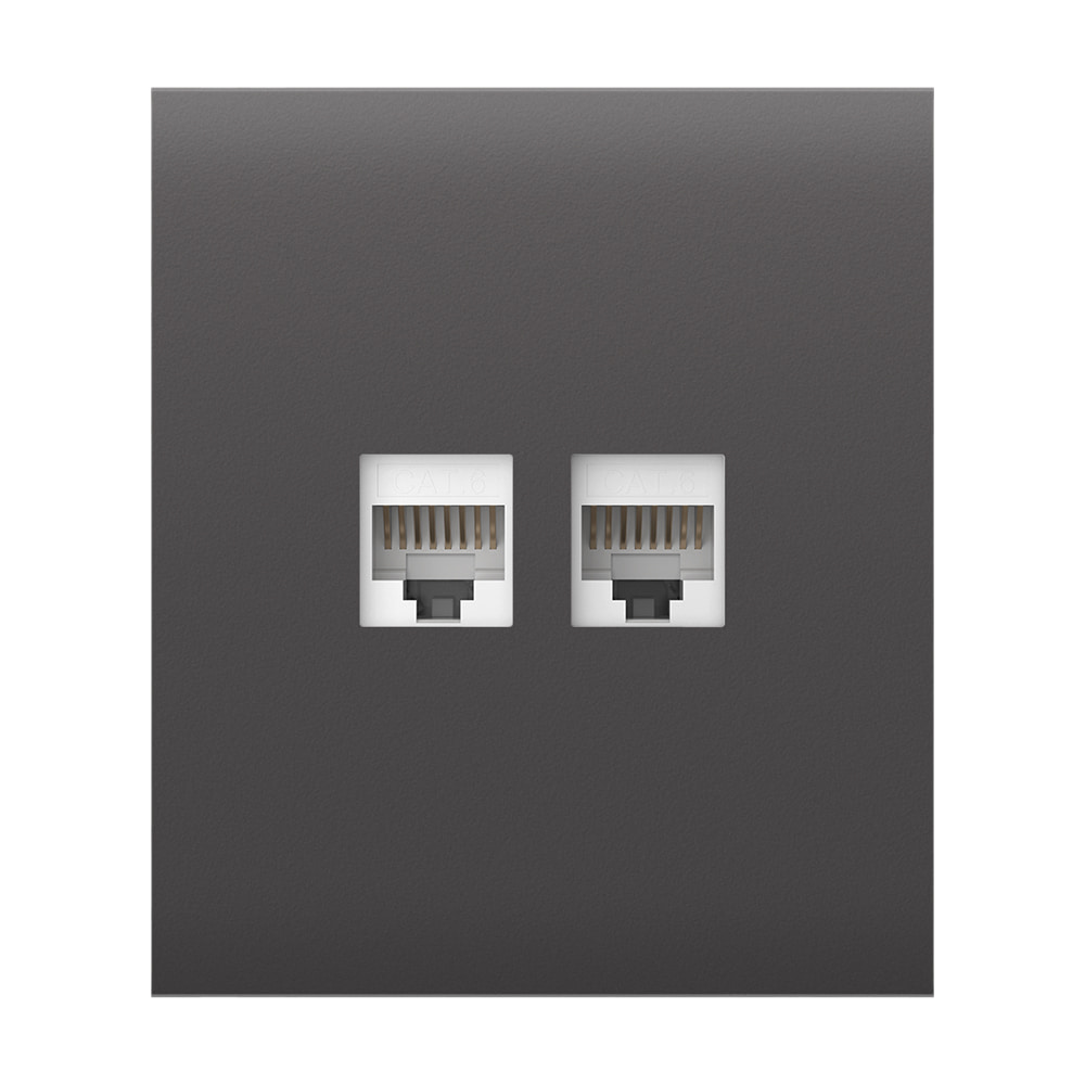 Фронтальна панель Ajax CenterCover (LAN) grey/сіра для інтернет-розетки Outlet (LAN) купити в Україні