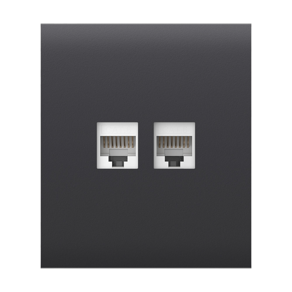 Фронтальна панель Ajax CenterCover (LAN) graphite/графіт для інтернет-розетки Outlet (LAN) купити в Україні