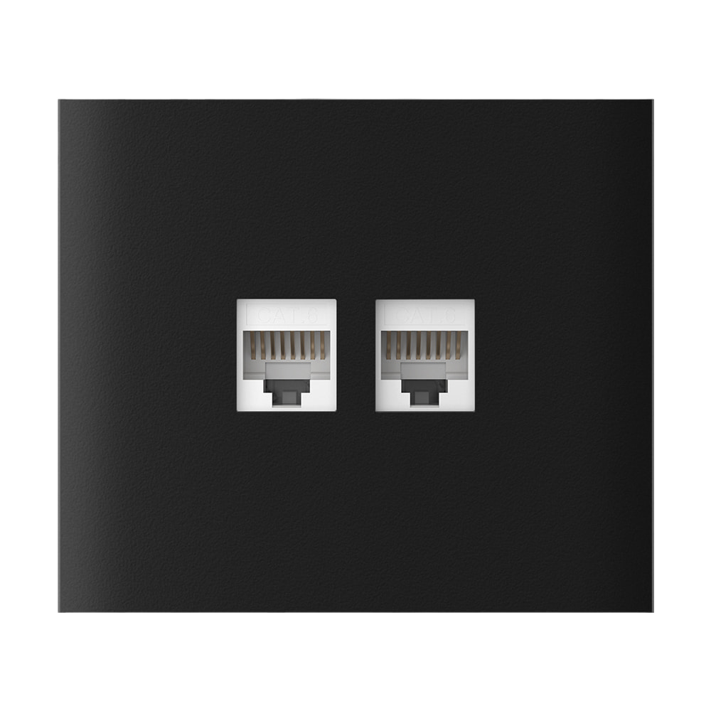 Фронтальна панель Ajax CenterCover (LAN) vertical black/чорна для інтернет-розетки Outlet (LAN) купити в Україні