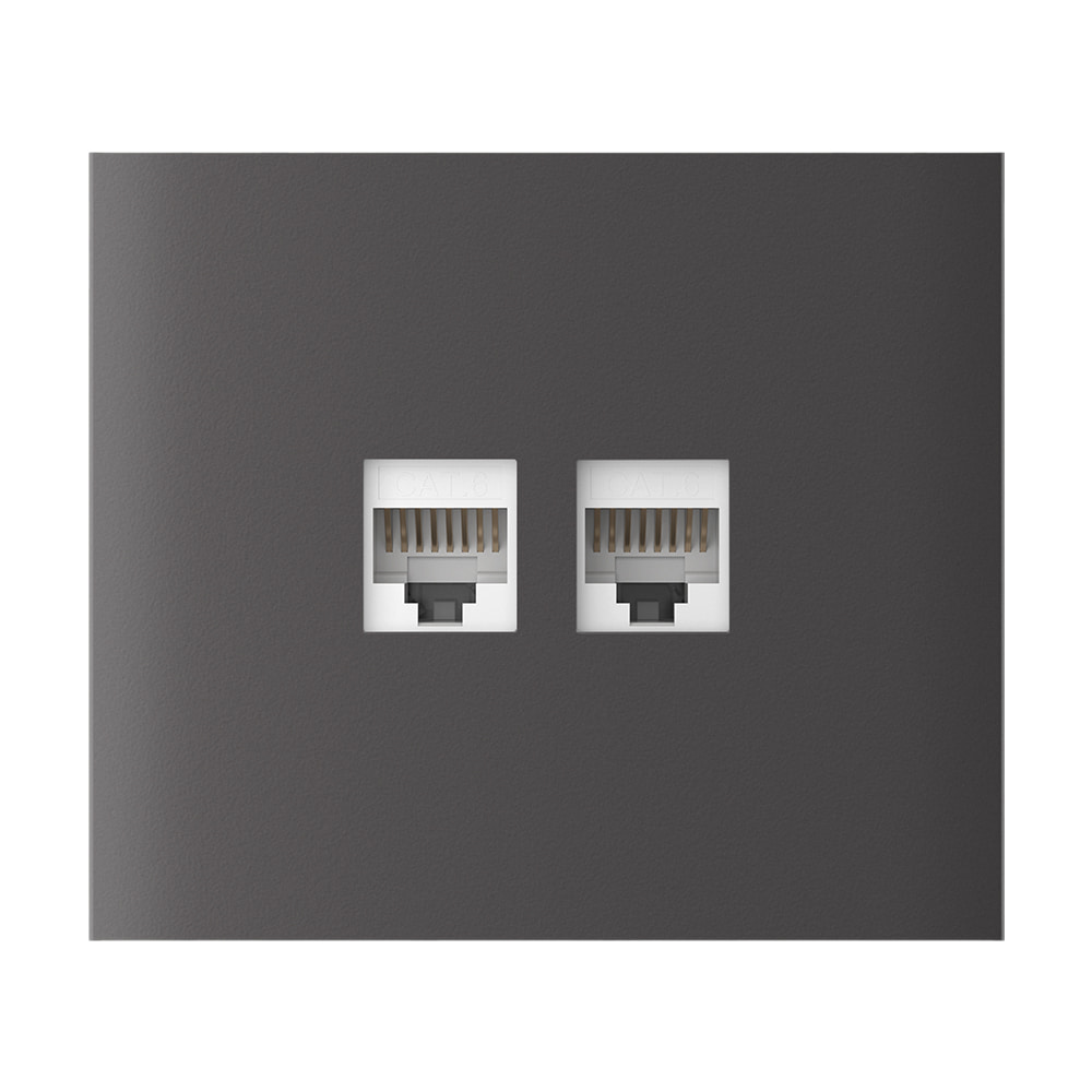 Фронтальна панель Ajax CenterCover (LAN) vertical grey/сіра для інтернет-розетки Outlet (LAN) купити в Україні