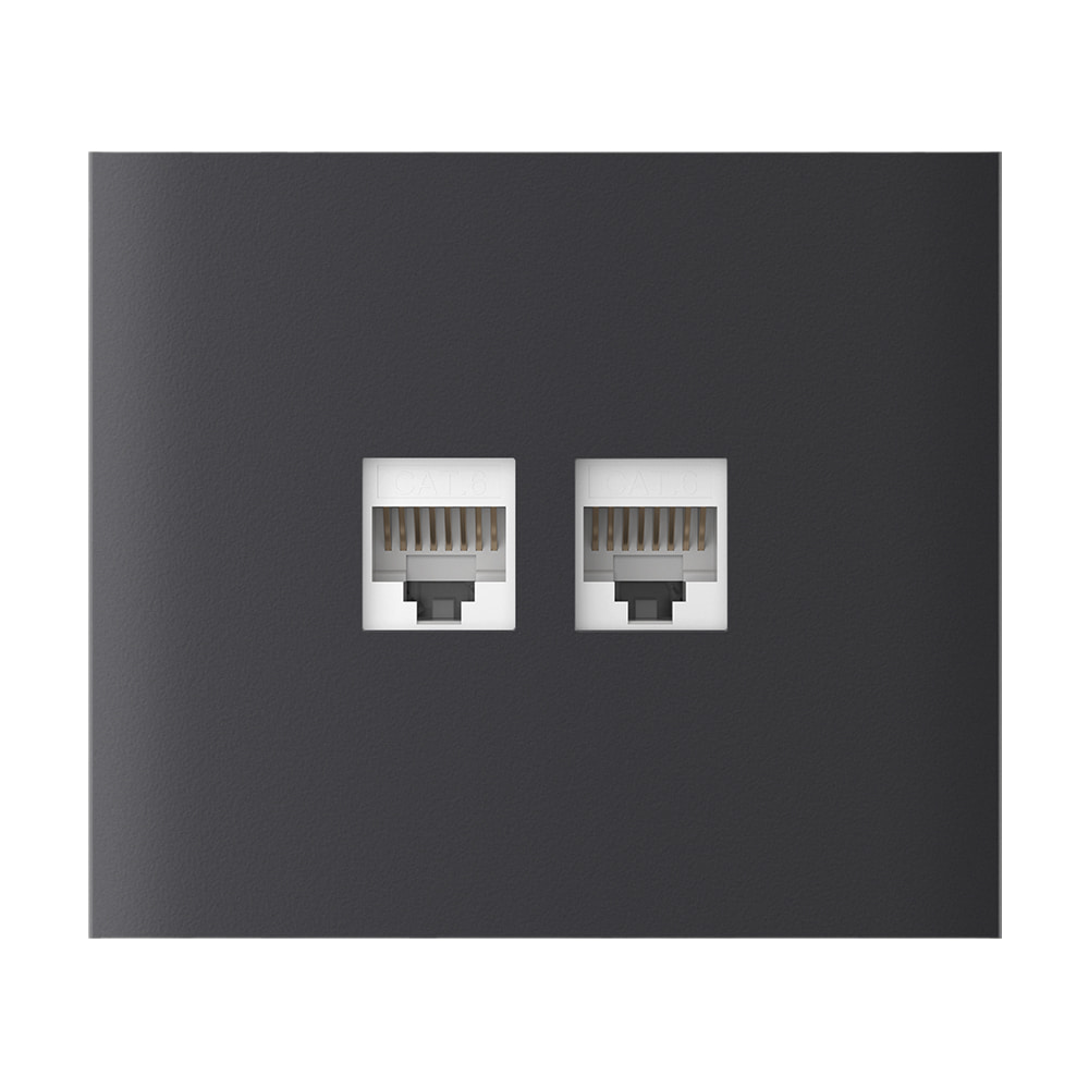Фронтальная панель Ajax CenterCover (LAN) vertical graphite/графит для интернет-розетки Outlet (LAN) купить в Украине
