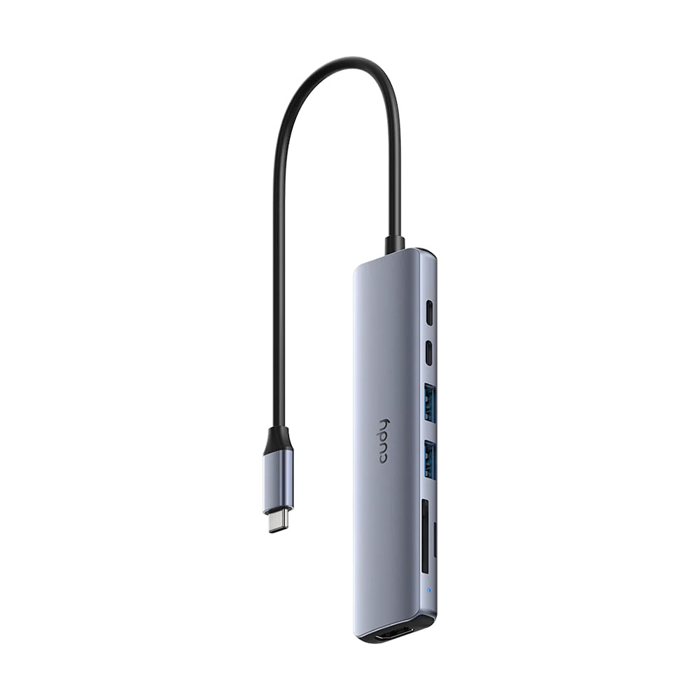 USB-C хаб 7-в-1 Cudy UH407 HDMI 4K@60Hz, 2 USB-A, 2 USB-C, SD-card, TF-card купить в Украине
