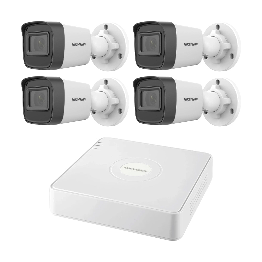 Комплект IP-відеонагляду на 4 камери Hikvision IP-Video Kit 4x2Mp (B): 4 циліндричні 2Mp відеокамери + 4-канальний 6Mp відеореєстратор купити в Україні