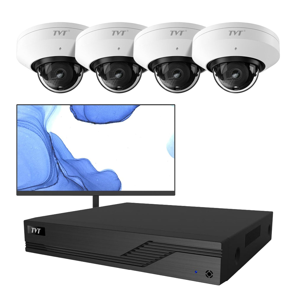 Комплект IP-видеонаблюдения на 4 камеры с монитором TVT IP-Video Kit 4x5Mp (T) WiFi Monitor: 4 купольные 5Mp WiFi видеокамеры + 4-канальный 8Mp видеорегистратор + FullHD монитор купить в Украине