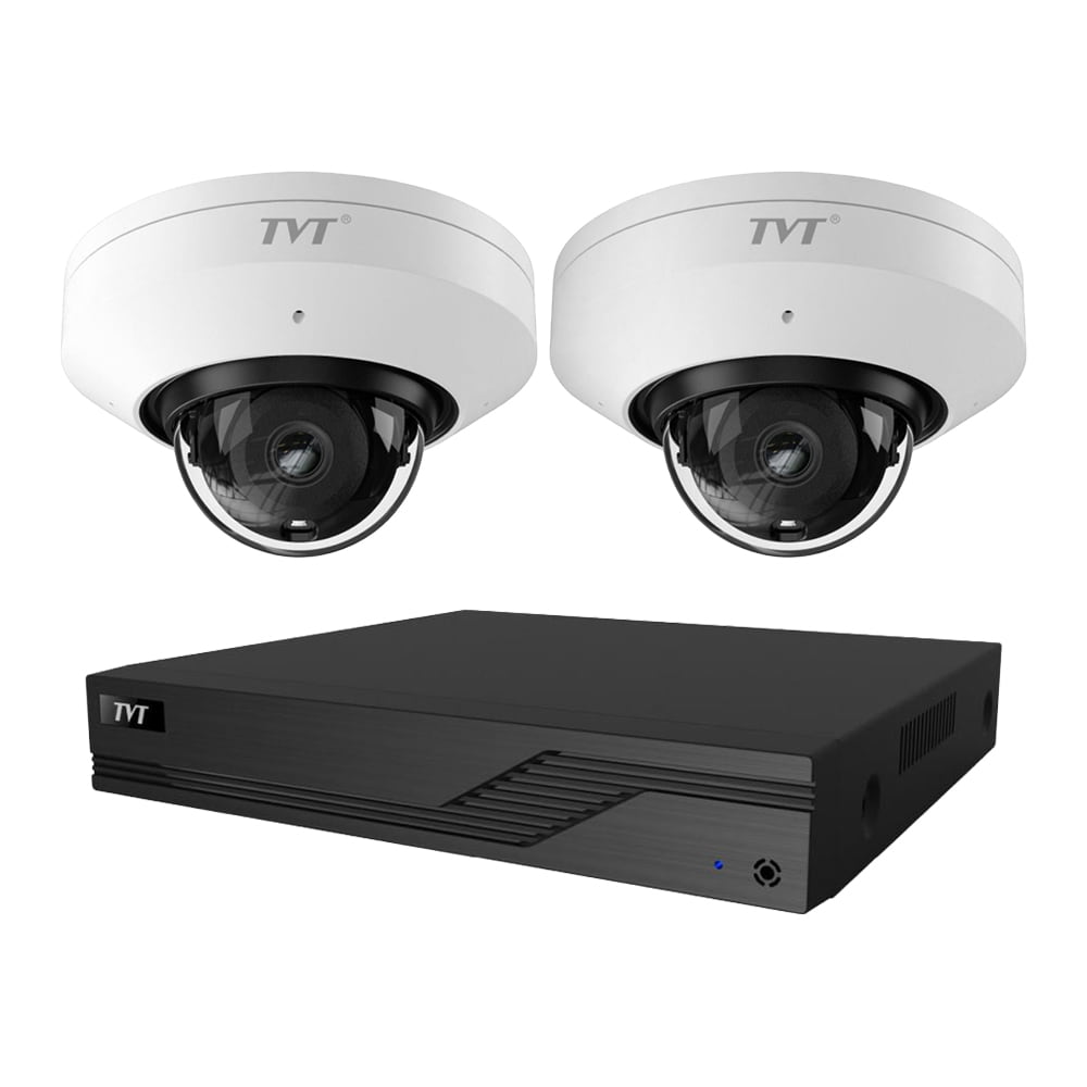Комплект IP-видеонаблюдения на 2 камеры TVT IP-Video Kit 2x5Mp (D) WiFi: 2 купольные 5Mp WiFi видеокамеры + 4-канальный 8Mp видеорегистратор купить в Украине
