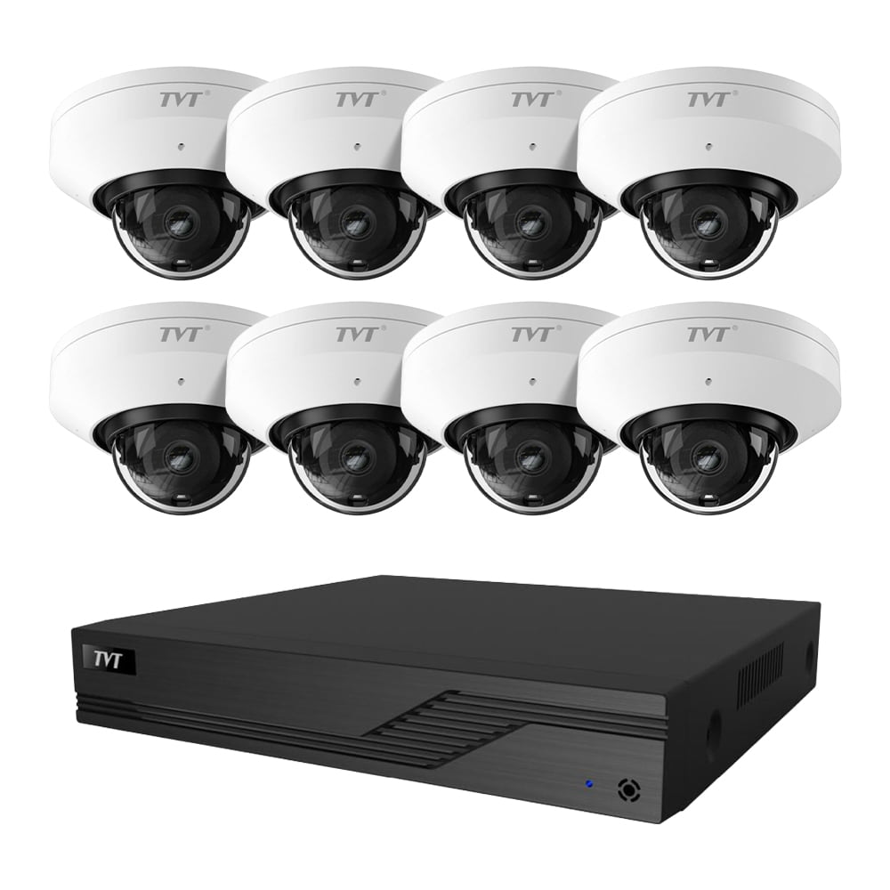 Комплект IP-відеонагляду на 8 камер TVT IP-Video Kit 8x5Mp (D) WiFi: 8 купольних 5Mp WiFi відеокамери + 8-канальний 8Mp відеореєстратор купити в Україні