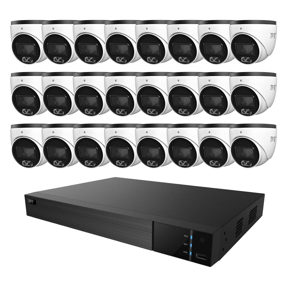 Комплект IP-відеонагляду на 24 камери TVT IP-Video Kit 24x6Mp (T): 24 купольних 6Mp відеокамер + 32-канальний 12Mp відеореєстратор купити в Україні