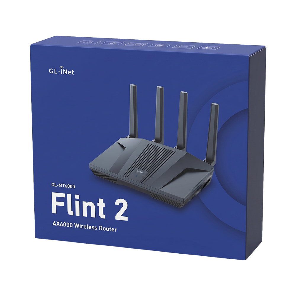 WiFi 6 маршрутизатор GL.iNet Flint 2 (GL-MT6000-EU) 2.5G