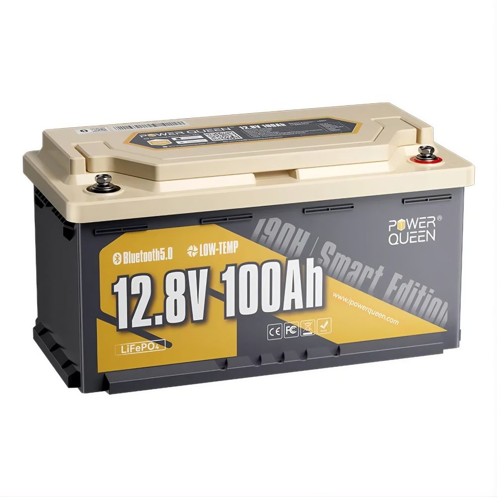 Аккумуляторная батарея литий-железо-фосфатная с Bluetooth 12.8В 100А*ч LiFePO4 Power Queen H190 P12V100-100-RV190-BT-4-AC150 купить в Украине