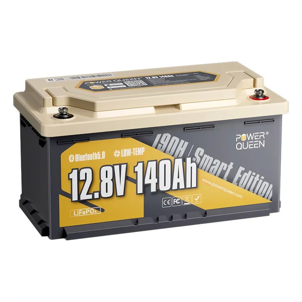Аккумуляторная батарея литий-железо-фосфатная с Bluetooth 12.8В 140А*ч LiFePO4 Power Queen H190 P12V140-150-RV190-BT-4-AC150 купить в Украине