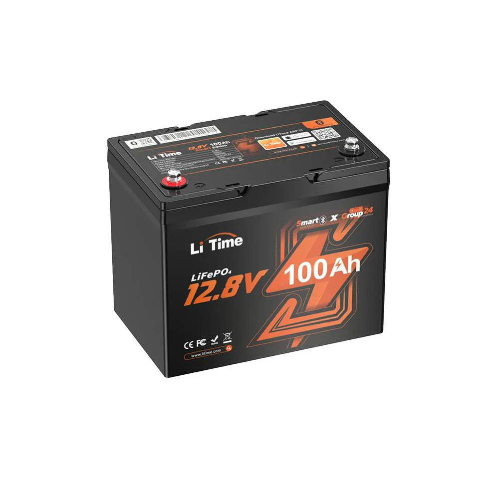 Акумуляторна батарея літій-залізо-фосфатна з Bluetooth 12.8В 100А*год LiFePO4 LiTime Group24 L12V100-100-GROUP24-BT-4-A70 купити в Україні