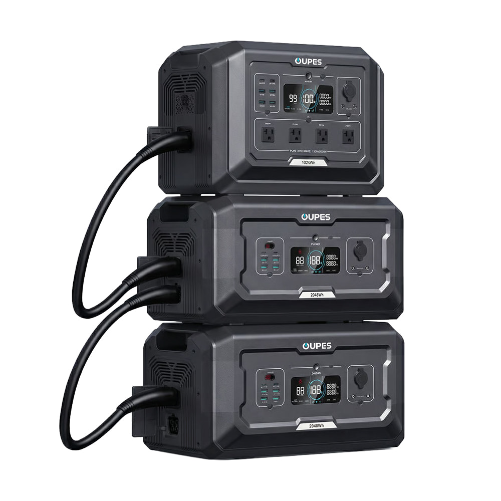 Комплект резервного питания OUPES 3072Wh 2000W: зарядная станция OUPES Mega 1 S1 2000W 1024Wh LiFePO4 и 2 дополнительные батареи OUPES S2-BAT 2048Wh LiFePO4 купить в Украине