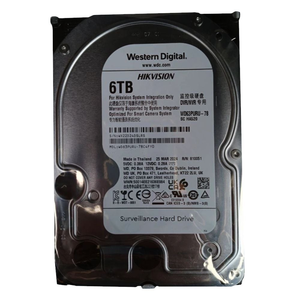 Жорсткий диск 3.5" 6TB 256MB Western Digital Purple WD63PURU-78 купити в Україні